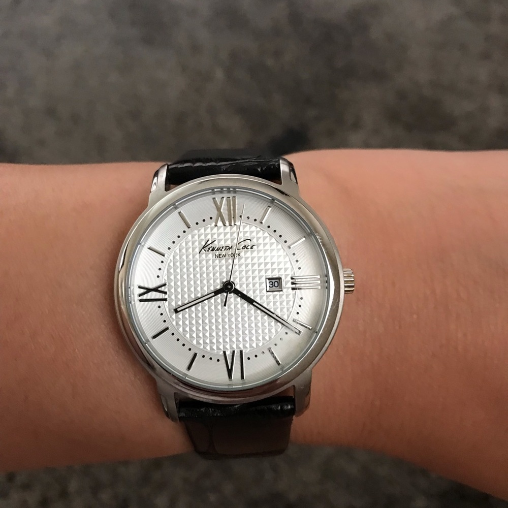 Kenneth Cole black leather strap watch
